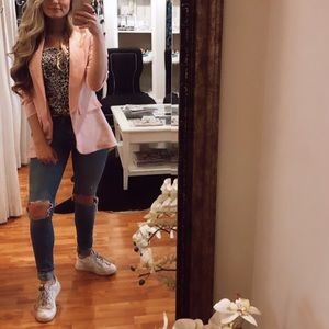 Distressed and knee skinny jeans